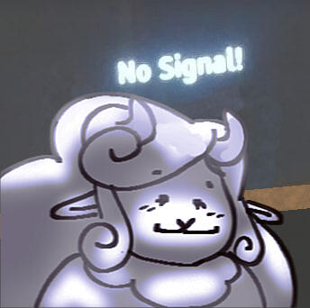 Image of grey skinned individual with dark lipstick, large circular glasses, and a long haircut with messy bangs